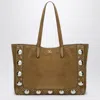 Valentino Garavani Large Nellcôte Tote Bag In Havana Suede Men