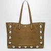 Valentino Garavani Large Nellcôte Tote Bag In Havana Suede Men In Cream