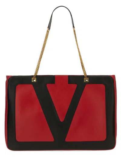 Valentino Garavani Large Shopping Bag "viva Superstar" In Red