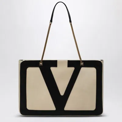 VALENTINO GARAVANI VALENTINO GARAVANI  LARGE VIVA SUPERSTAR BAG IN BUTTER WHITE/BLACK