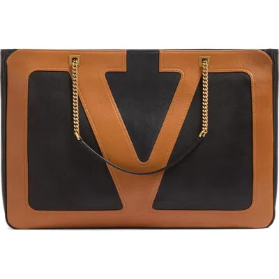 Valentino Garavani Chain Strap Rectangular Shoulder Bag Design In Brown