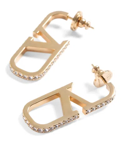 Valentino Garavani Large Vlogo Signature Hoop Earrings In Gold