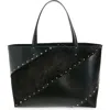 Valentino Large Rockstud Wispy Tote Bag In Nero