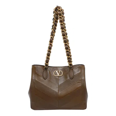 Valentino Garavani Laseine Shopping Bag In Brown