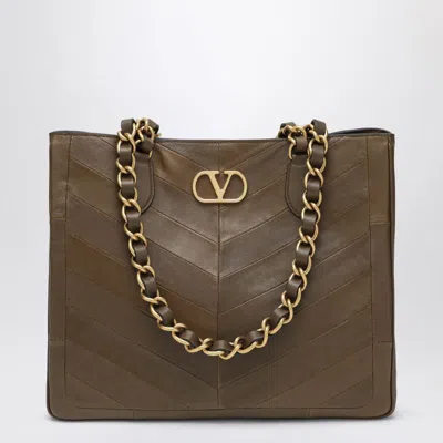 Valentino Garavani Laseine Shopping Bag In Tundra In Purple