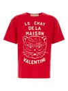 Valentino Garavani T-shirt With Le Chat De La Maison Print In Red