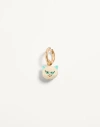 Valentino Multicolor Metal And Nylon Le Chat De La Maison Earring In Gold/multicolour