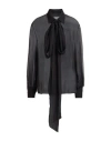Valentino Georgette Shirt With Maxi Lavall In Black