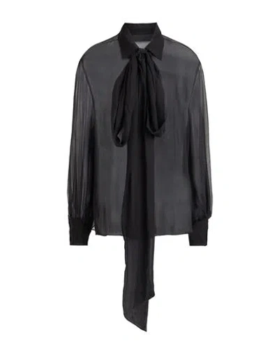 Valentino Garavani Le Noir Woman Shirt Black Size 6 Silk