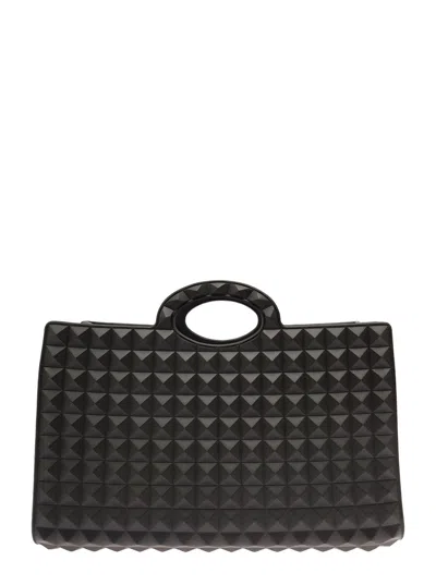Valentino Garavani Black Rubber Le Troisiã¨me Shopping Bag