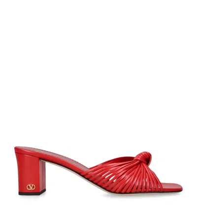Valentino Garavani Leather Annet Heeled Mules 60 In Red
