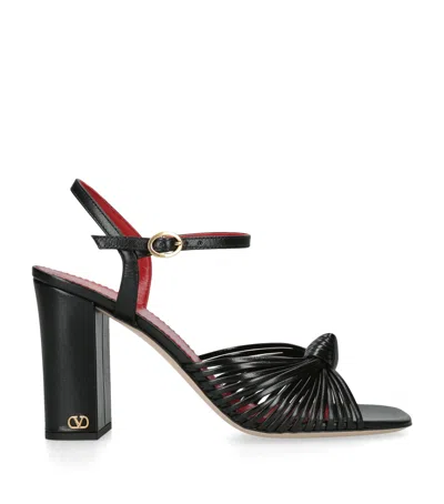 Valentino Garavani Leather Annet Heeled Sandals 90 In Black