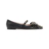 Valentino Garavani Leather Ballerinas With Stud Detailing In Black