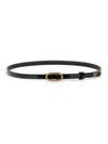 Valentino Adjustable Oval Buckle Leather Belt In Black