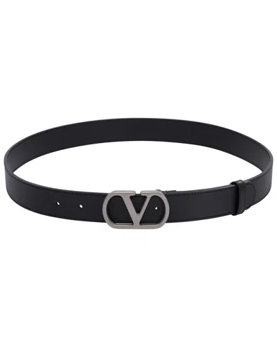 Valentino Garavani Leather Belt In Black