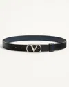 Valentino Vlogo Reversible Belt For Formal And Casual Occasions In Black