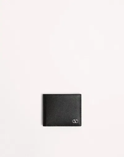 Valentino Garavani Leather Bifold Wallet In Black