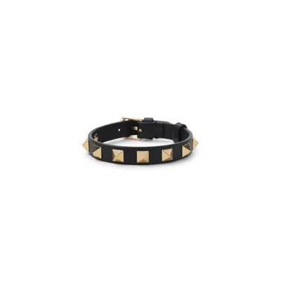 Valentino Garavani Leather Bracelet In Neutral