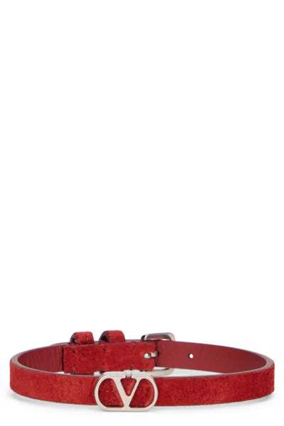 Valentino Garavani Leather Bracelet In Transparent