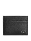 Valentino Garavani Vlogo Signature Garnet Calfskin Card Holder Accessories In Black