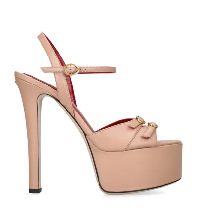 Valentino Garavani Leather Crasher Platform Heels 145 In Nude