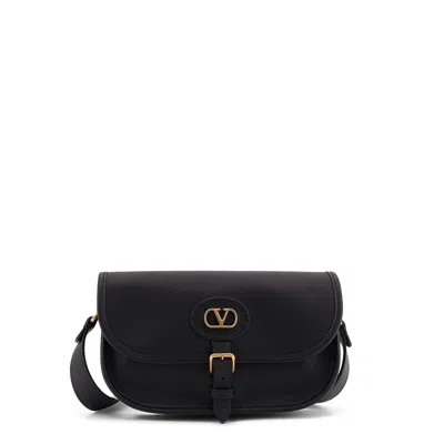 Valentino Garavani Antibes Leather Crossbody Bag Adjustable Strap In Black