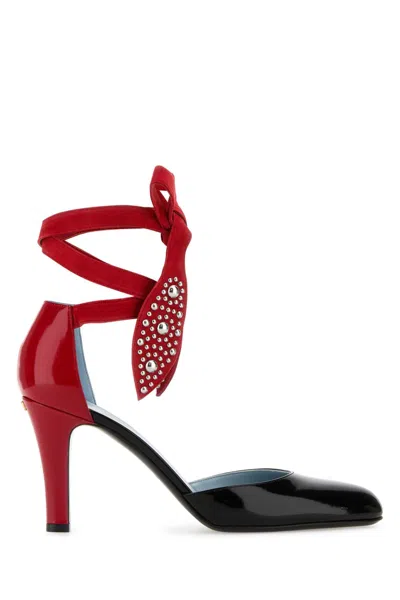 Valentino Garavani Leather Foliage-embellished Pumps With 8.5 Cm Heel In Multi