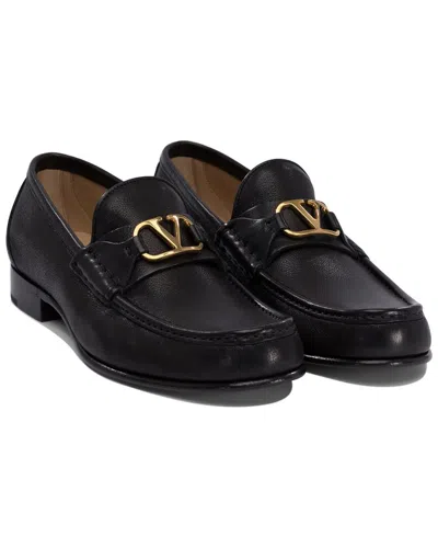 Valentino Garavani Leather Loafer In Black