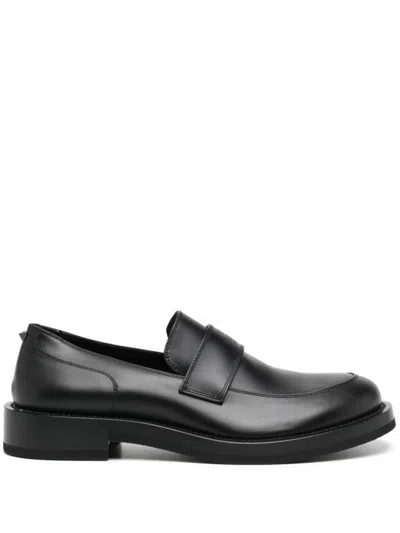 Valentino Garavani Leather Loafers In Black