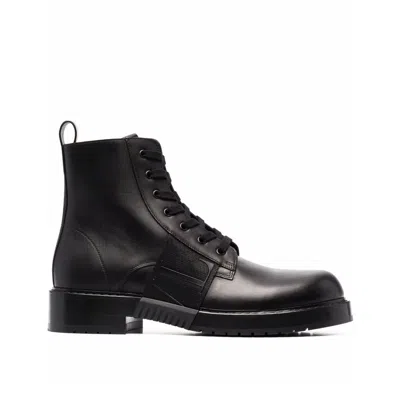 Valentino Garavani Garavani Leather Logo Boots In Black
