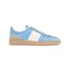 Valentino Garavani Leather Low-top Sneakers With Suede Accents In Blue