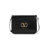 Valentino Structured Black Shoulder Bag With Flap Closure