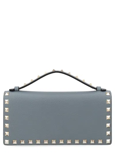 Valentino Garavani Leather Mini Wallet For Women In Grey