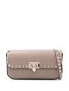 Valentino Women's Leather Rockstud Crossbody Bag In Powder