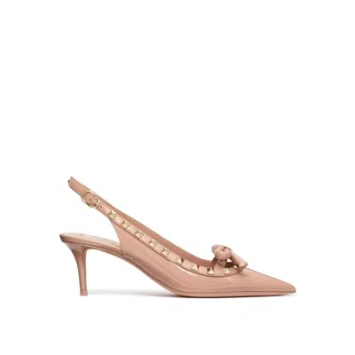 Valentino Garavani Garavani Leather Slingback Pumps In Beige