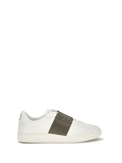 Valentino Garavani Open Calf Leather Sneakers With Vlogo Signature In White