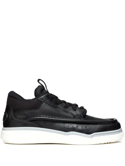 Valentino Garavani Leather Sneakers In Negro