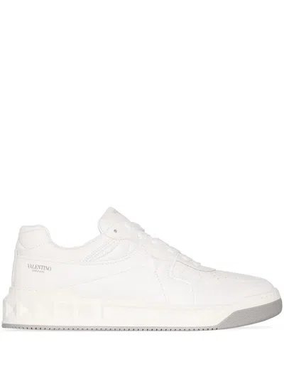 Valentino Garavani Leather Sneakers In White