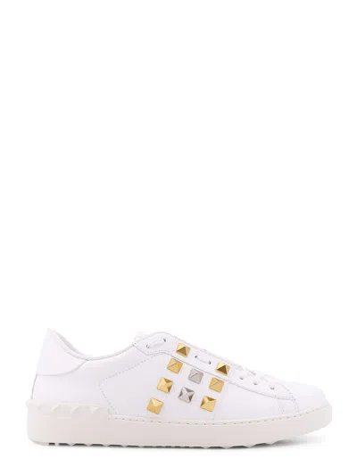 Valentino Garavani Leather Sneakers With Iconic Rockstud Studs In White