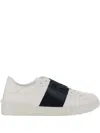 Valentino Garavani Open Leather Sneakers With Contrast Band And Stud Details In Multi