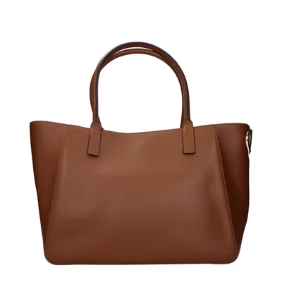 Valentino Garavani Leather Tote Bag In Brown