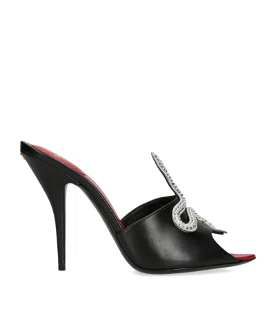 Valentino Garavani Leather Vipere Coeur Heeled Mules 105 In Multi