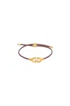 Valentino Leather Vlogo Bracelet 'the Bold In Brown