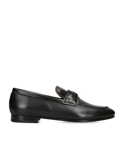 Valentino Garavani Leather Vlogo Loafers In Black