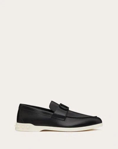 Valentino Garavani Leisure Flows Calfskin Loafer In Black