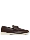 Valentino Almond Toe Slip On With Studded Heel In Brown