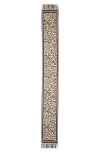 Valentino Garavani Leopard Print Twill Fringe Scarf In Gray