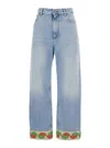 Valentino Jeans With Jacquard Profiles In Multicolor