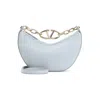 Valentino Garavani Light Blue Leather Mini Hobo Vlogo Moon Handbag