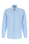 Valentino Long Sleeve Poplin Shirt Featuring Collar In Blue